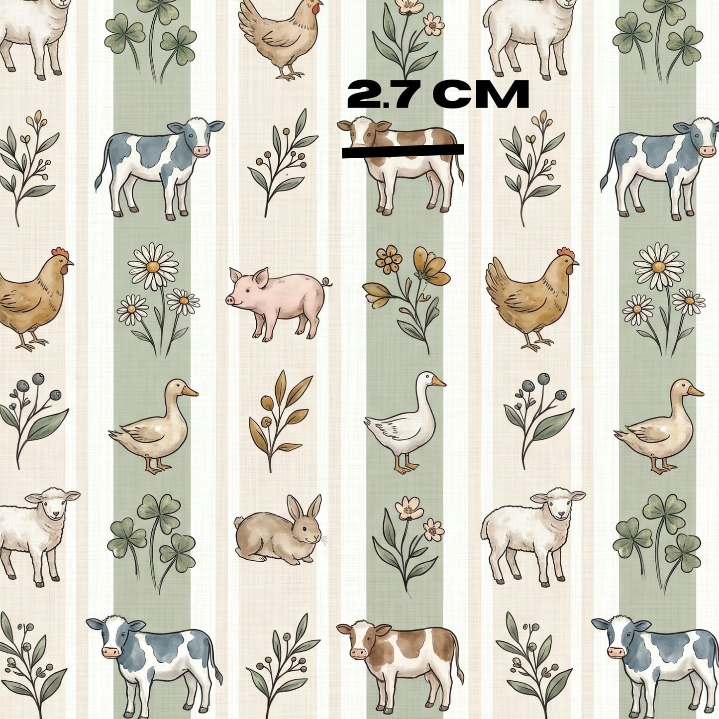 Green farm stripes