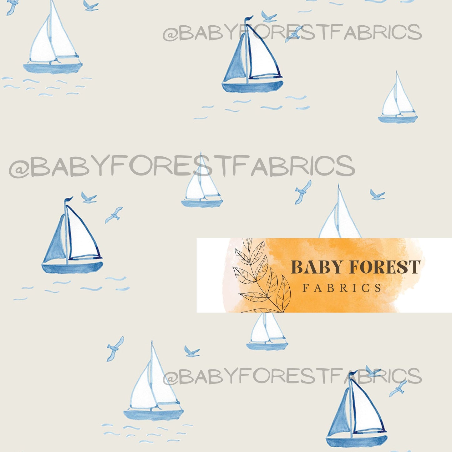 Saling boats on beige by Missy