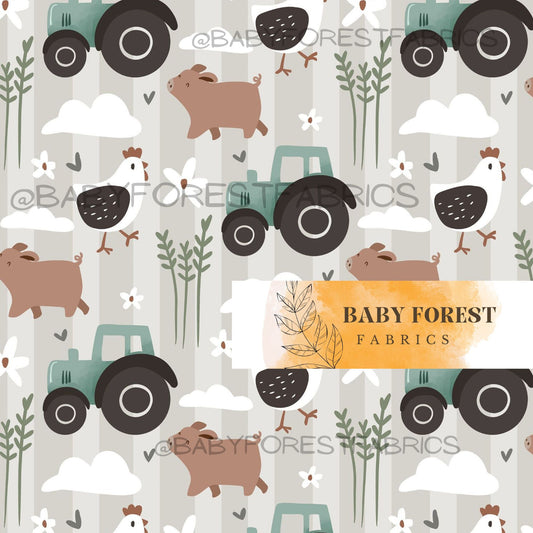 Grey farm stripes