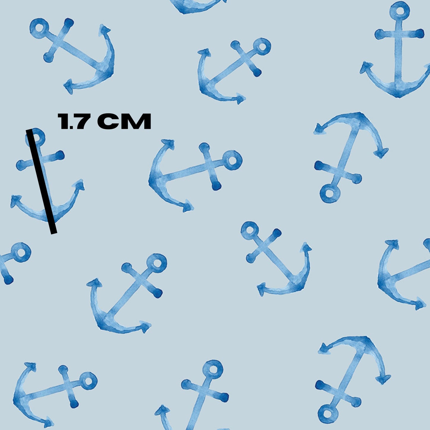 Nautical anchor scattered blue on pale blue