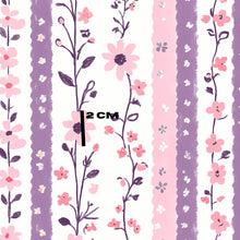 Load image into Gallery viewer, Pink Purple Floral Stripes
