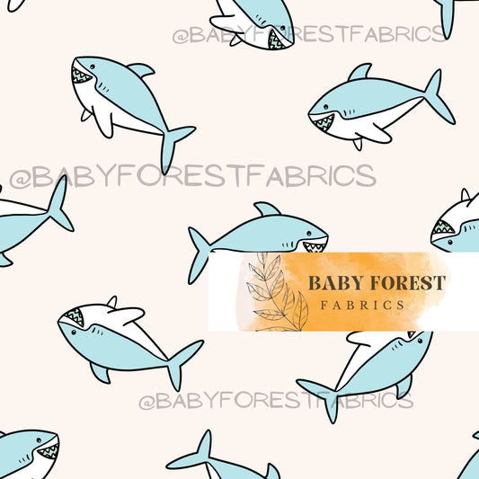 Prue Melanie Summer Sharks Pastel blue