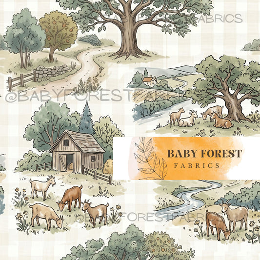 Goat farm gingham