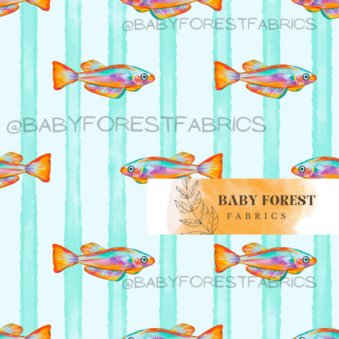 Fish Light Blue stripe