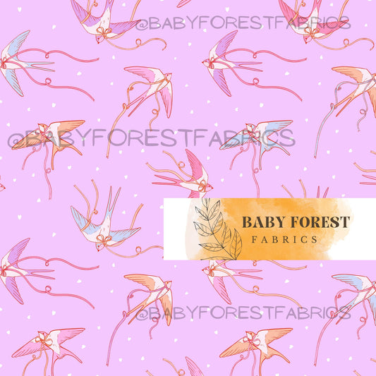 birds bows candy pastels