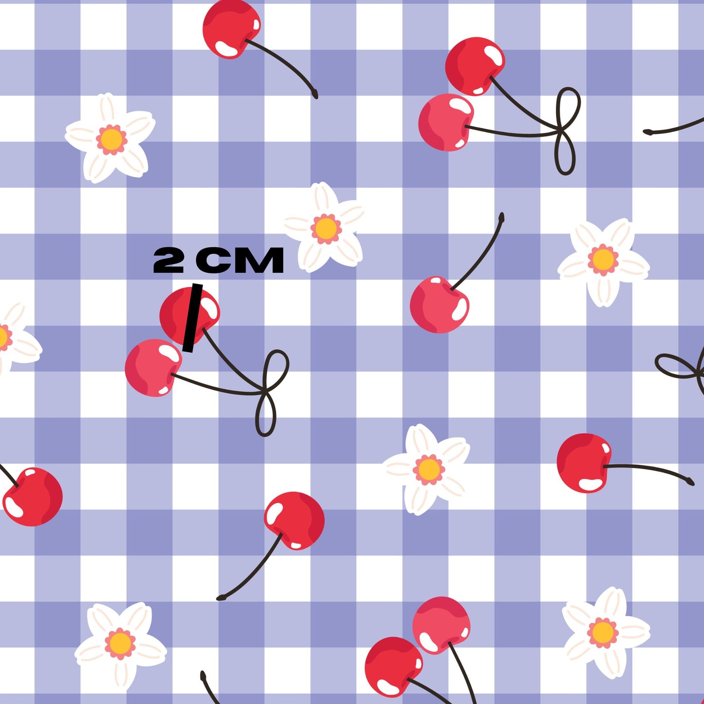 Navy blue cherry gingham