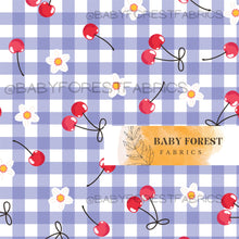 Load image into Gallery viewer, Navy blue cherry gingham
