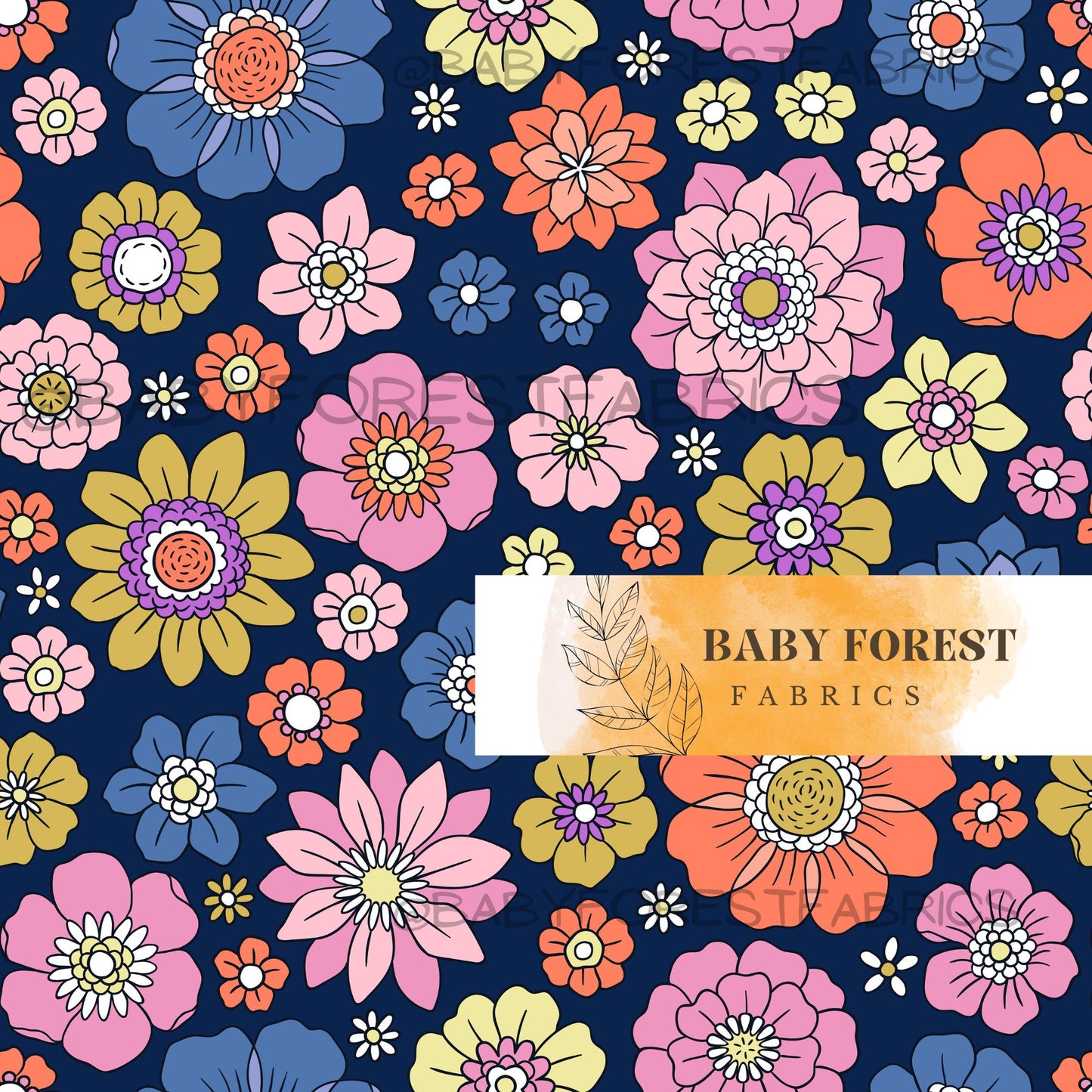 Navy Florals