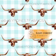 Load image into Gallery viewer, Longhorn On Gingham Teal Wallandella
