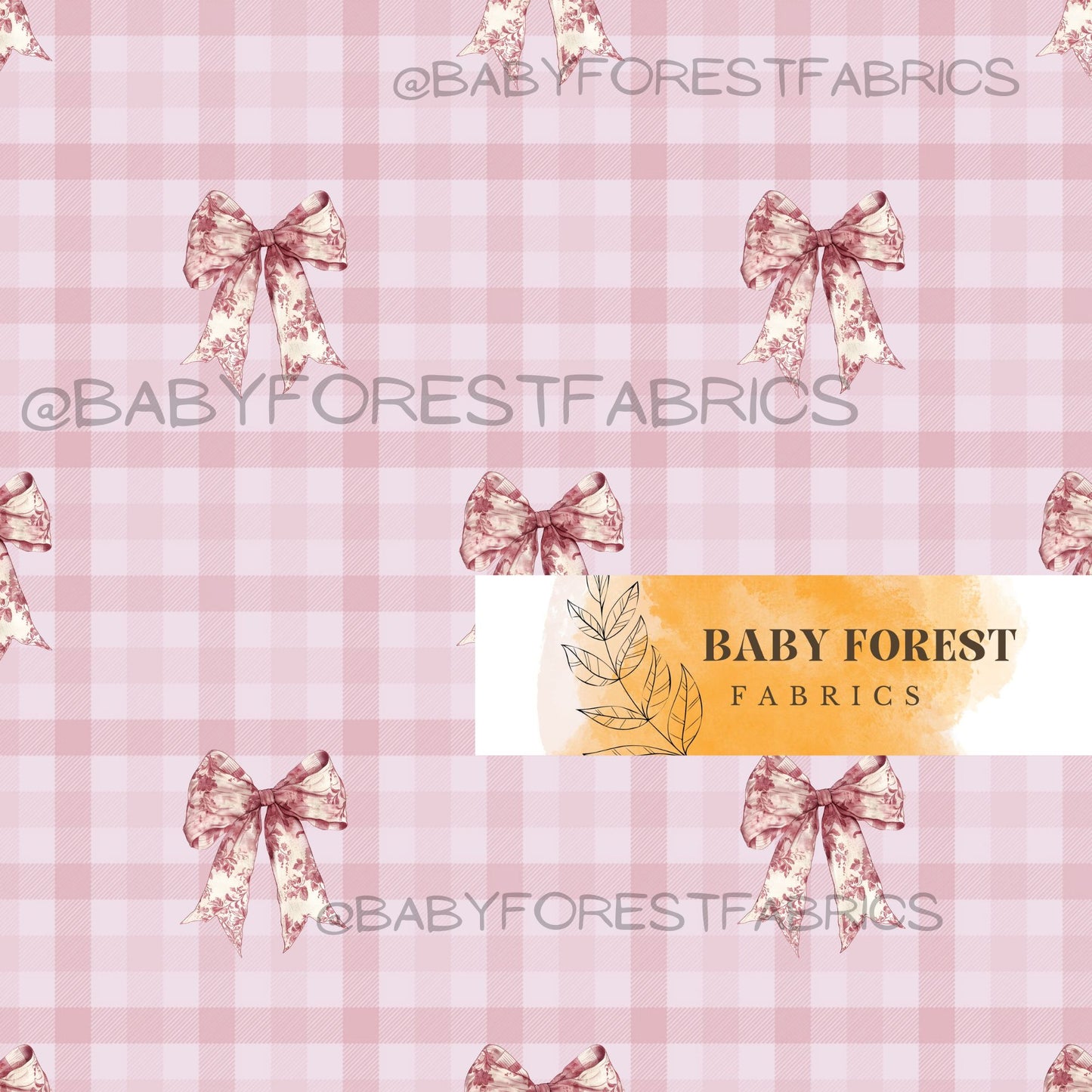 Dainty Bows On Gingham Pink Walandella