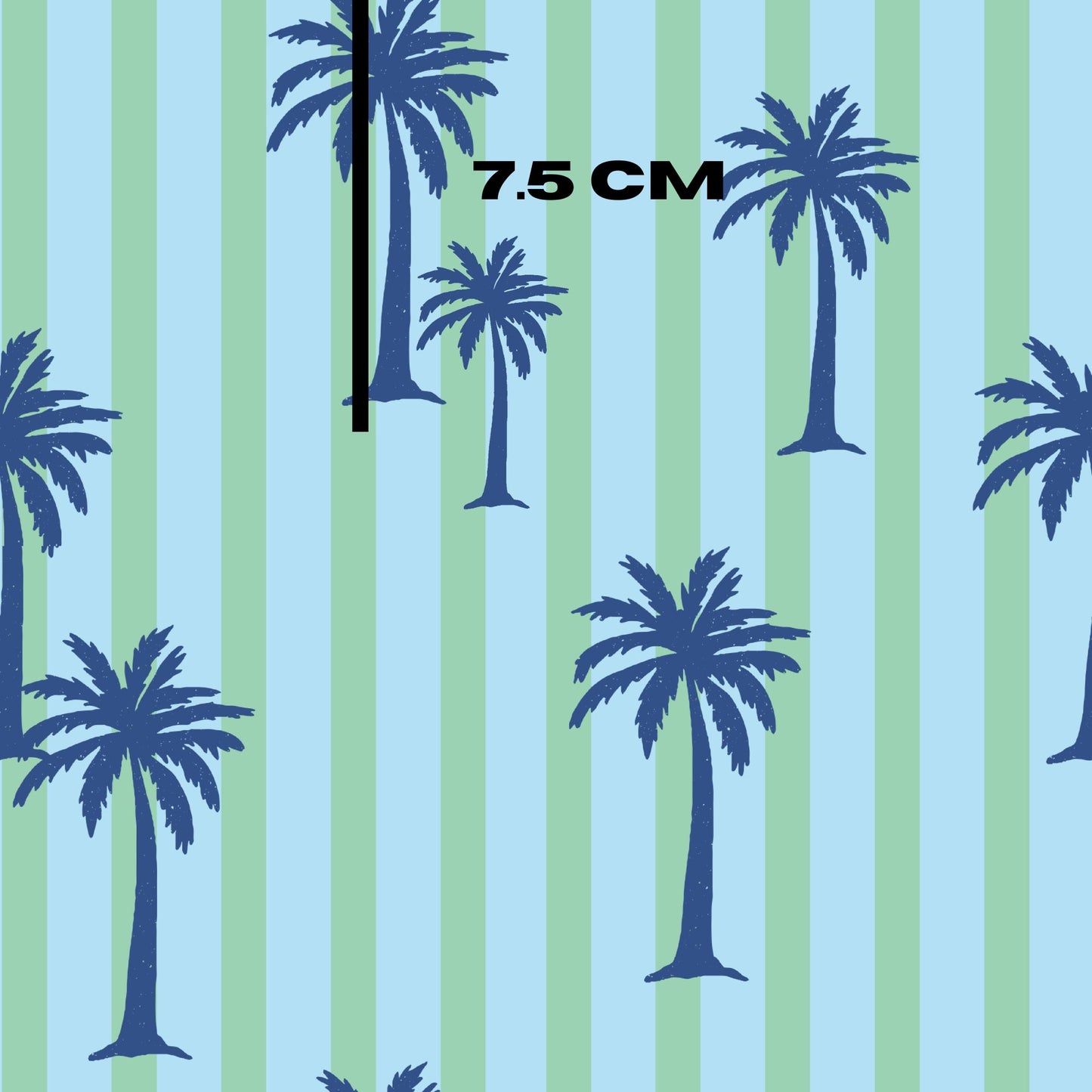 Blue green palm stripe