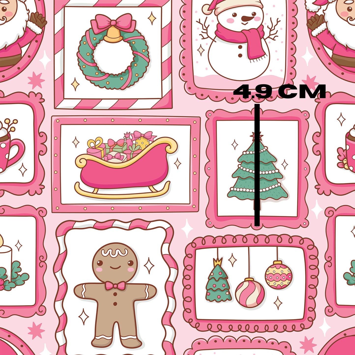 Pink cartoon Christmas patchwork