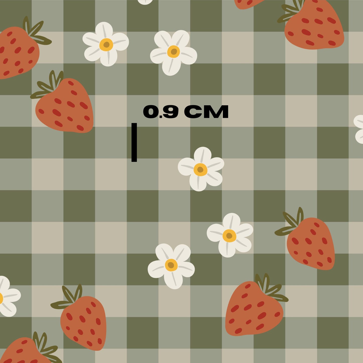 Dark green strawberry gingham