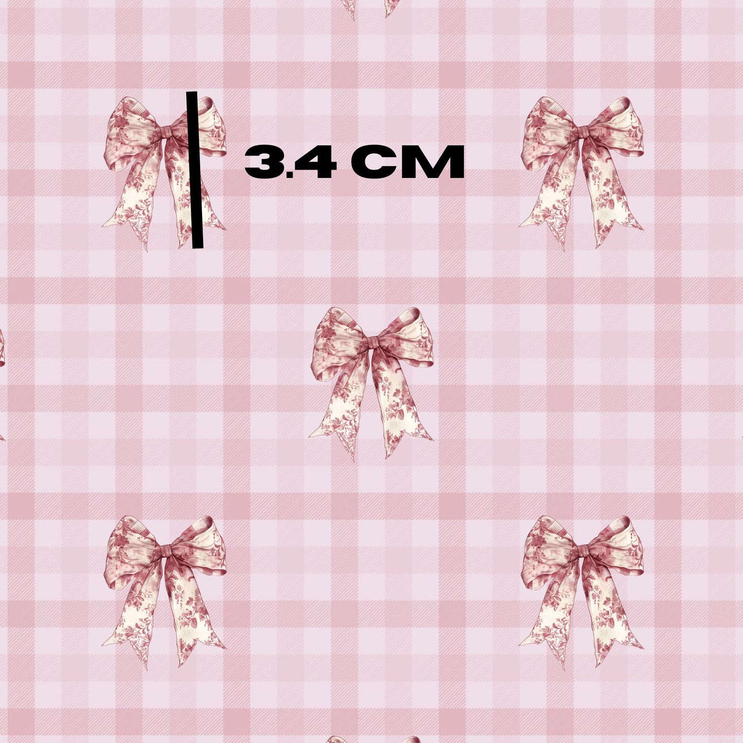 Dainty Bows On Gingham Pink Walandella
