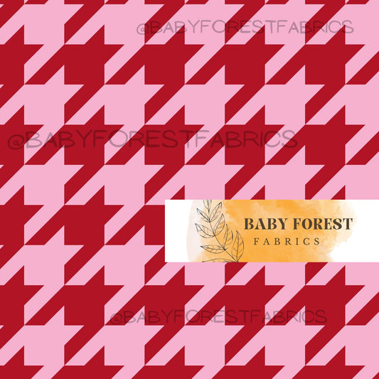 red pink houndstooth