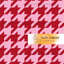 Load image into Gallery viewer, red pink houndstooth

