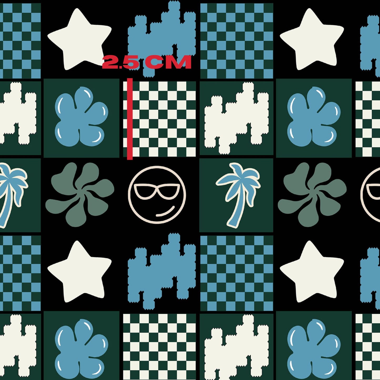 funky dark green checks