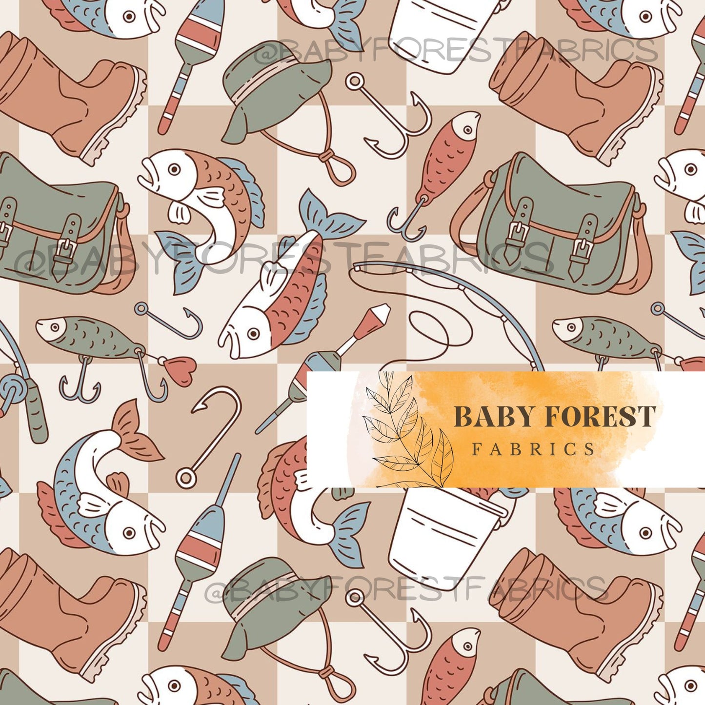 Beige fishing checks