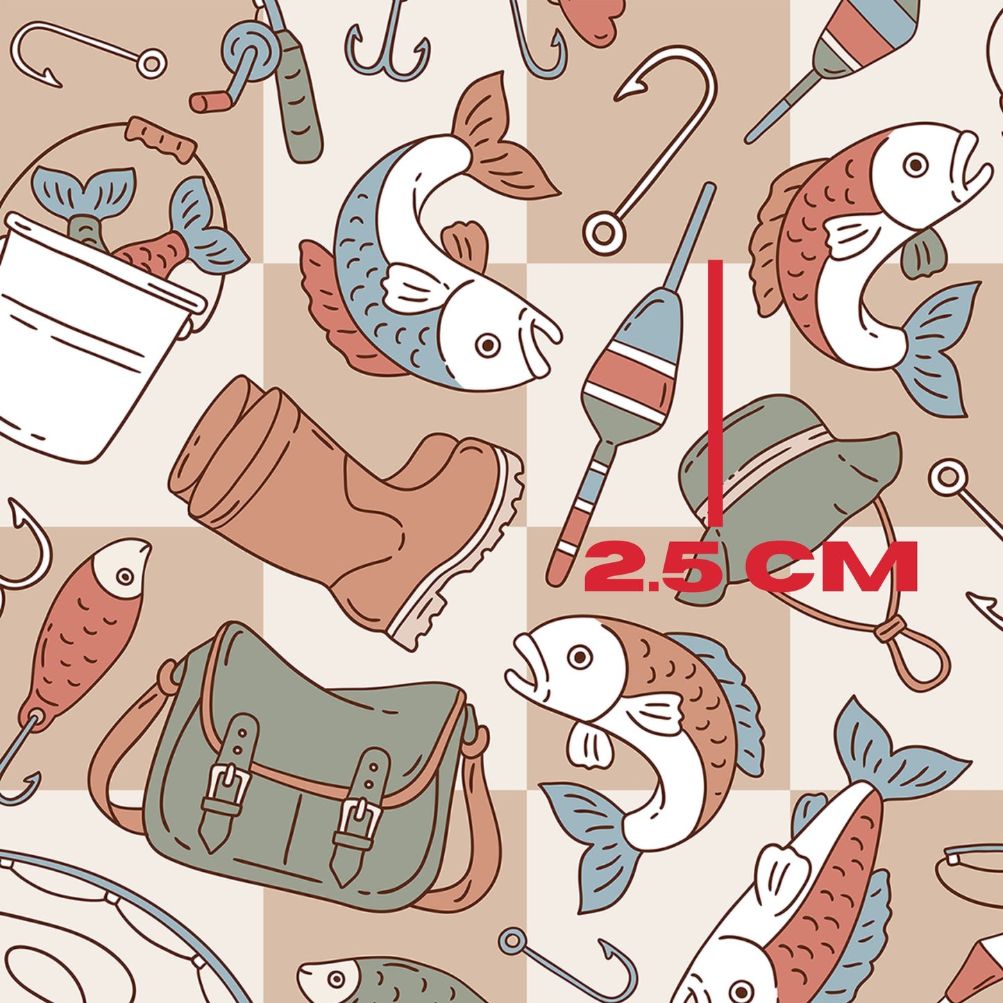 Beige fishing checks