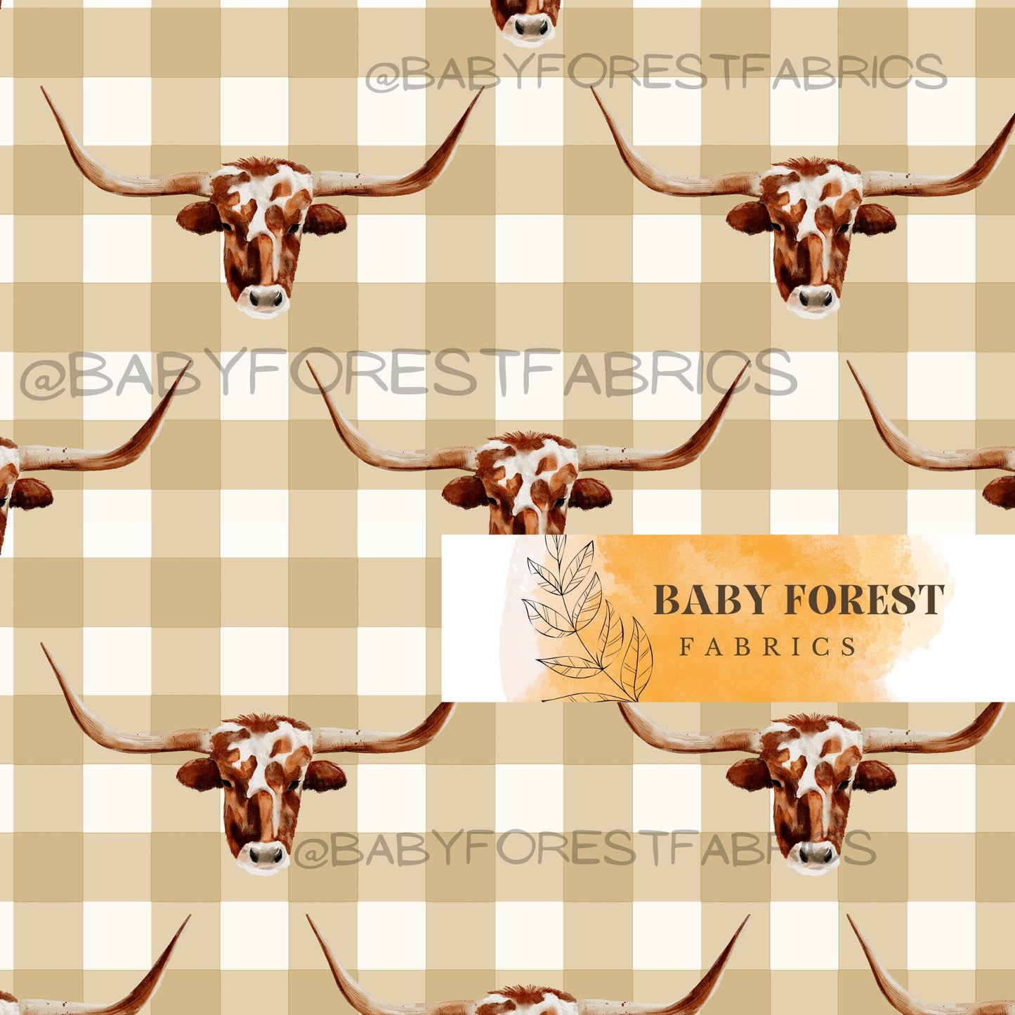 Longhorn On Gingham Tan Wallandella