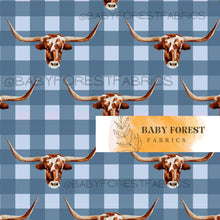 Load image into Gallery viewer, Longhorn On Gingham Navy Wallandella
