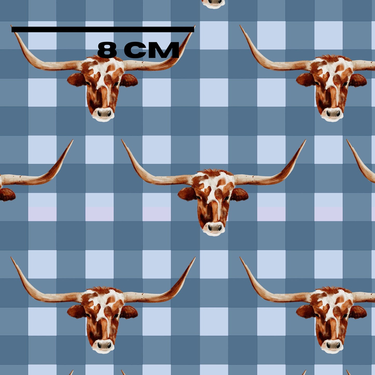Longhorn On Gingham Navy Wallandella