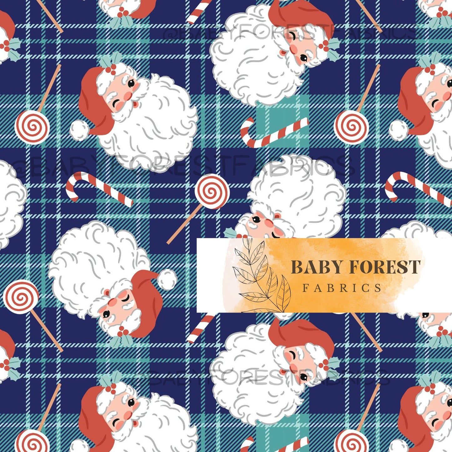 Green blue santa plaid