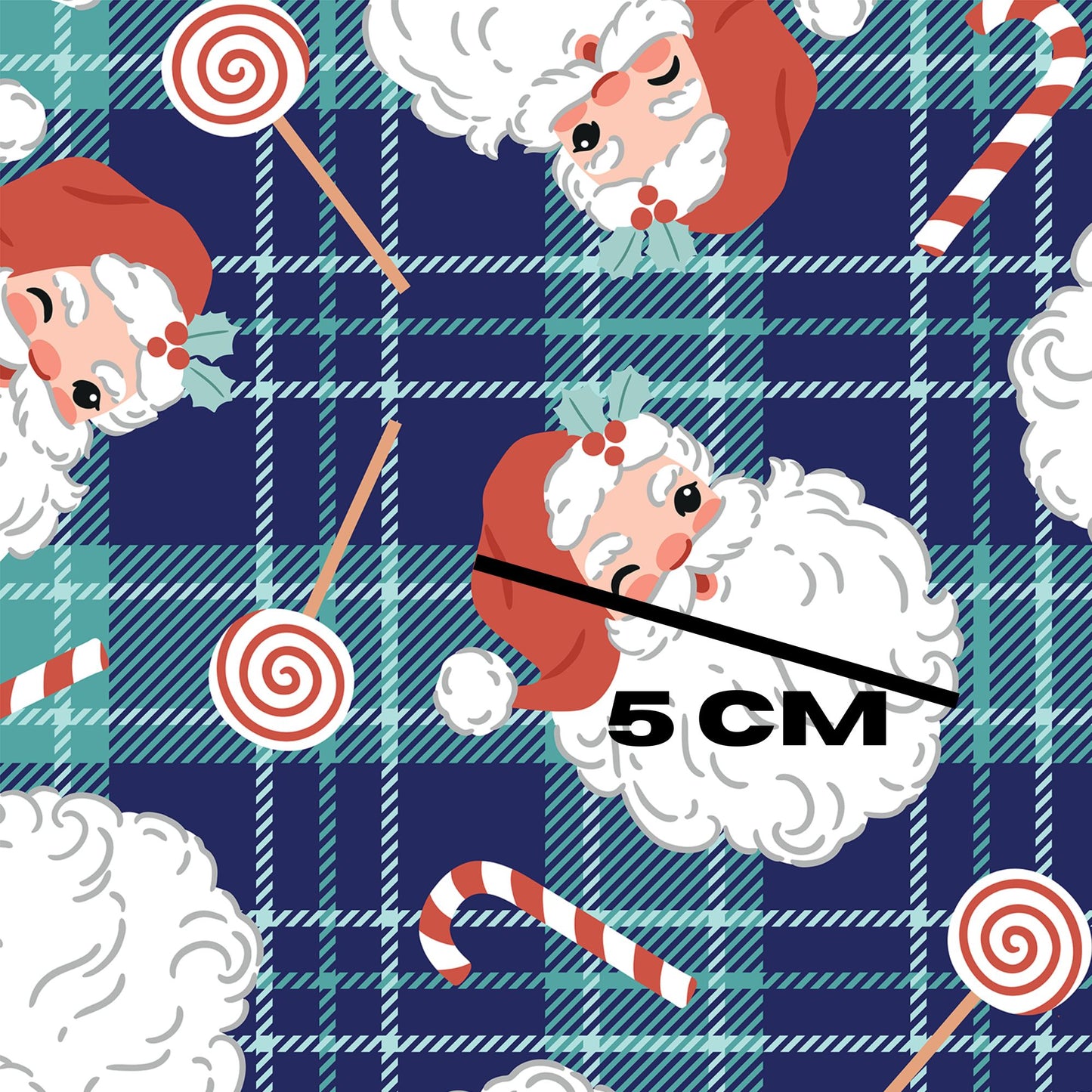 Green blue santa plaid