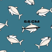 Load image into Gallery viewer, Prue Melanie Summer Sharks Tossed on dark teal
