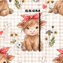 Load image into Gallery viewer, Vintage cow on gingham

