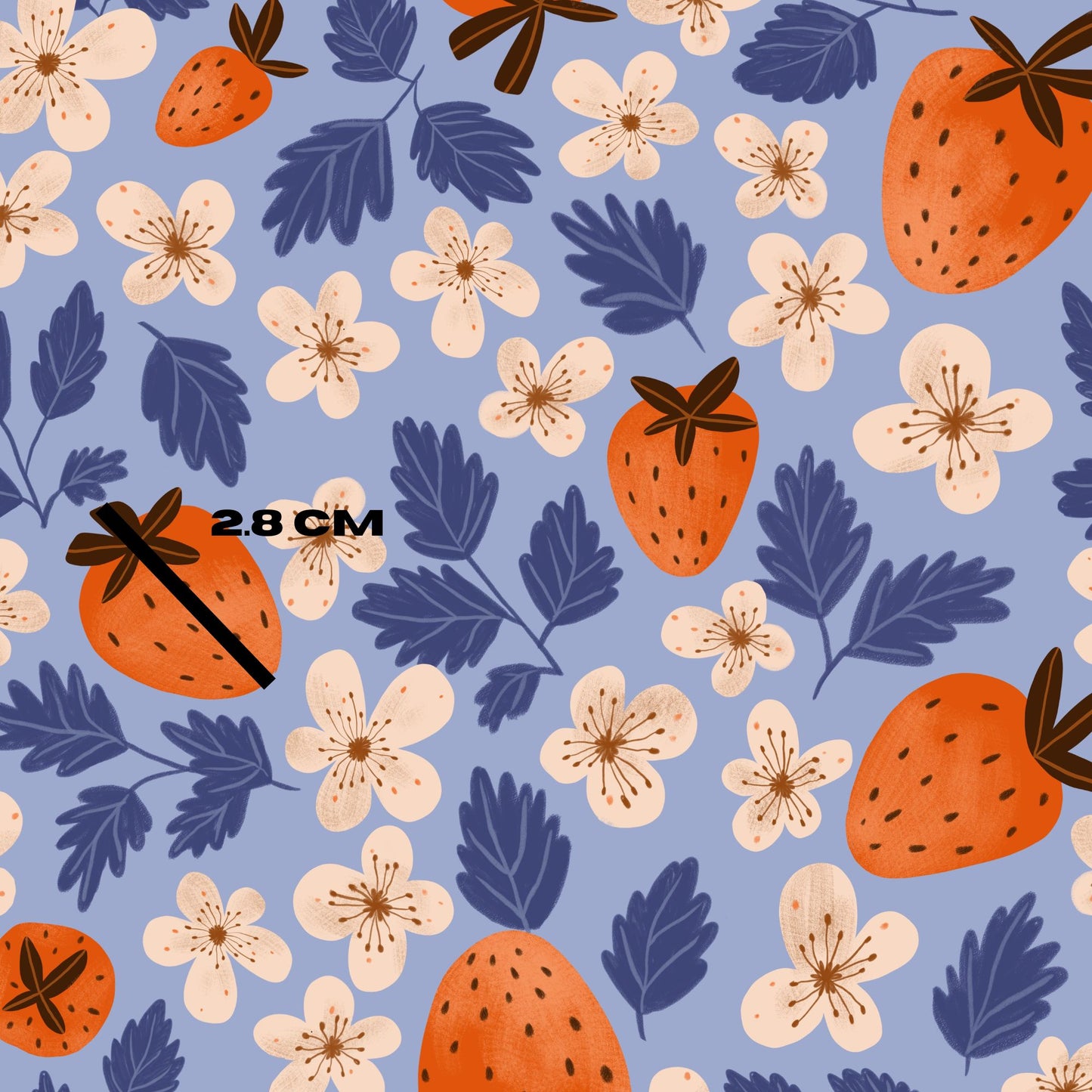 Strawberry on blue