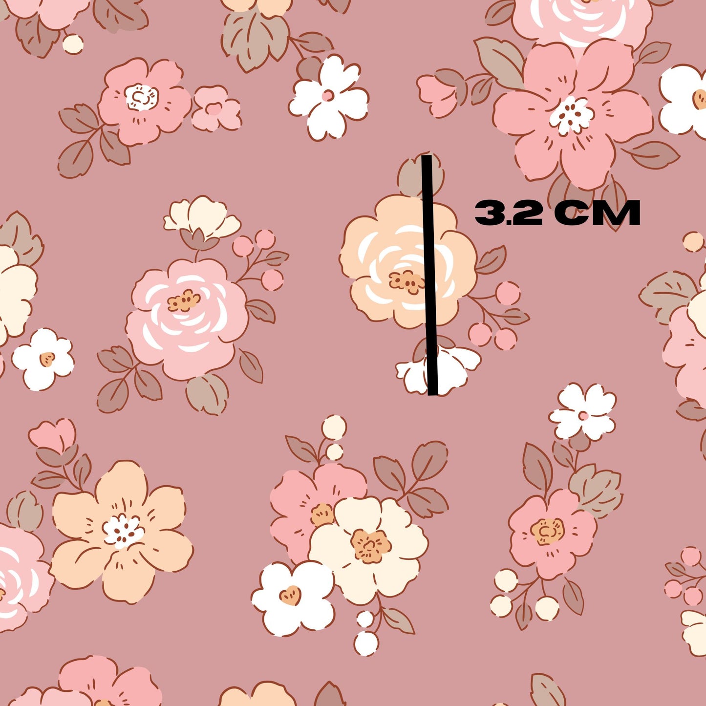Florals on dark rose