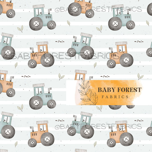 Tractor on stripe