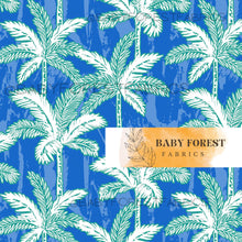 Load image into Gallery viewer, Green palms on blue
