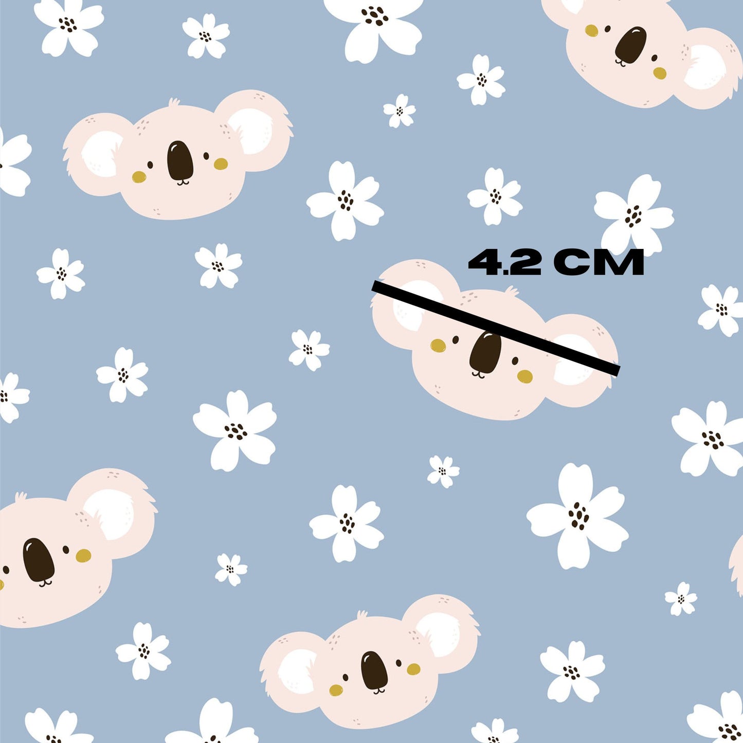 Blue floral koala heads