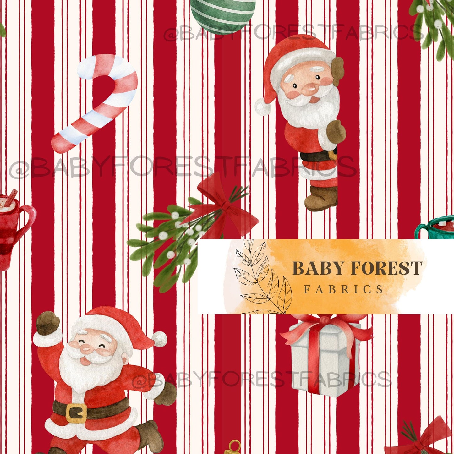Red stripe santa