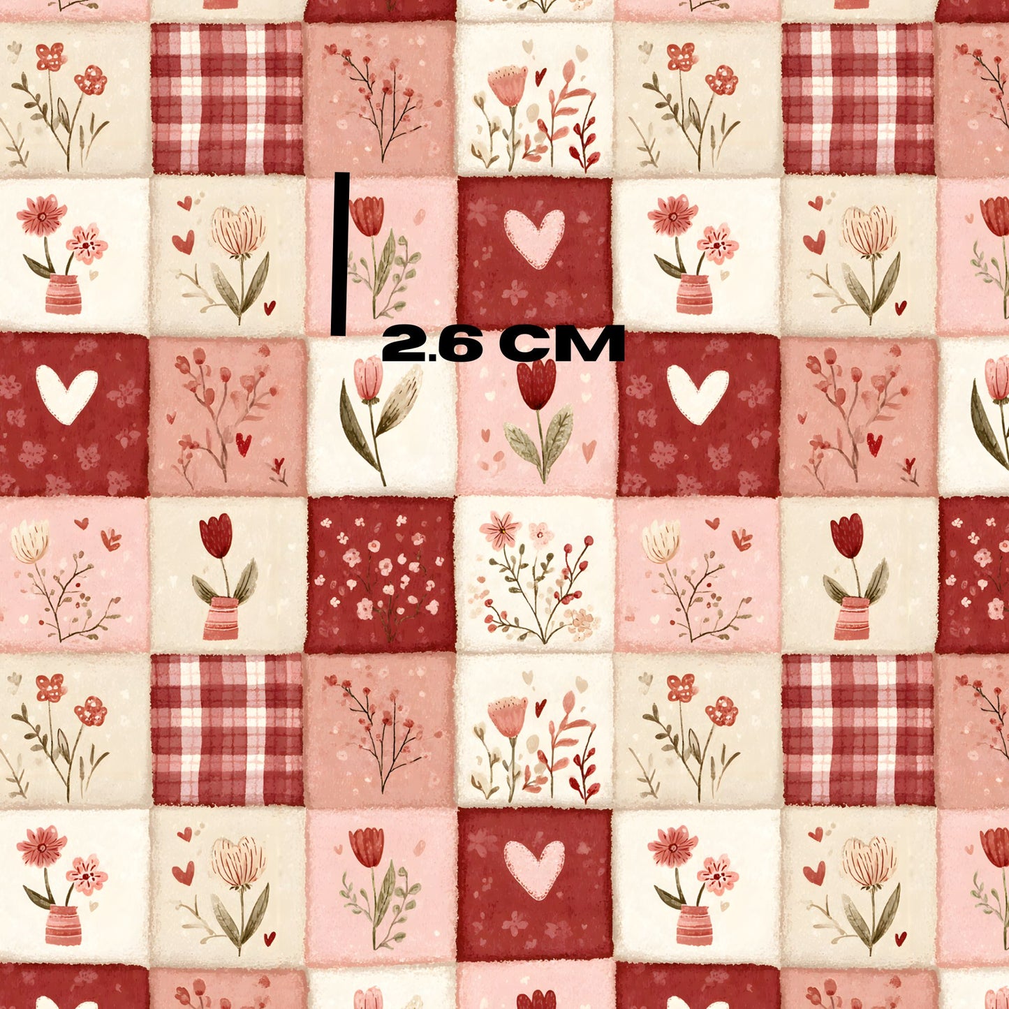 Pink Red Valentine patchwork