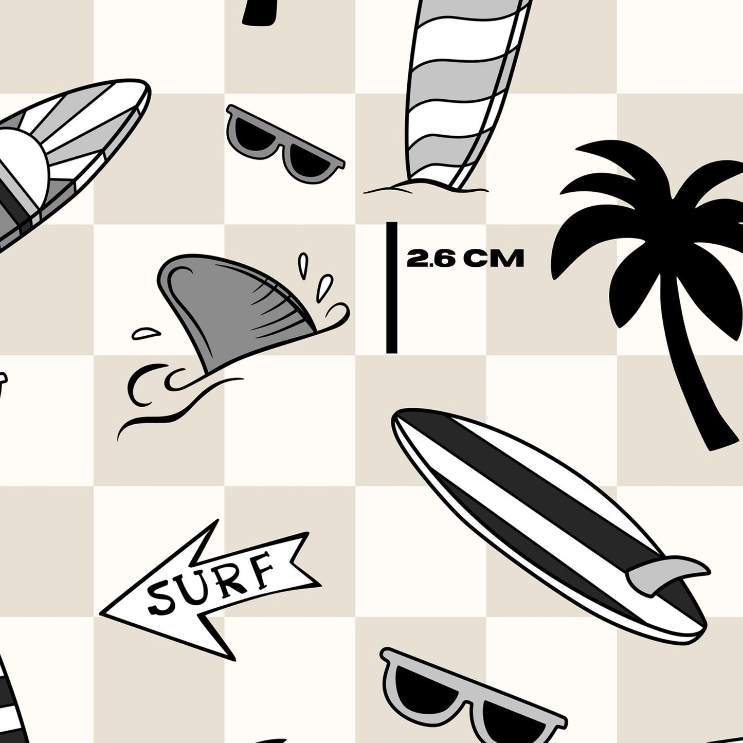 Surfing beige checks