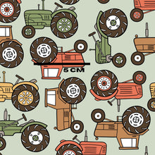 Load image into Gallery viewer, Farm tractors on green
