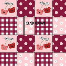 Load image into Gallery viewer, Dark red and pink teddy checks
