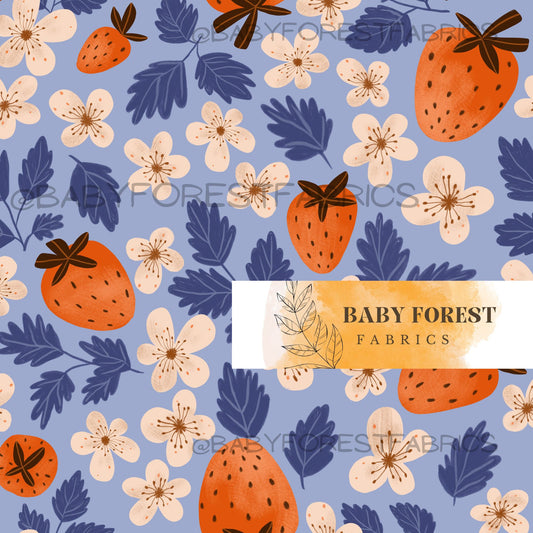 Strawberry on blue