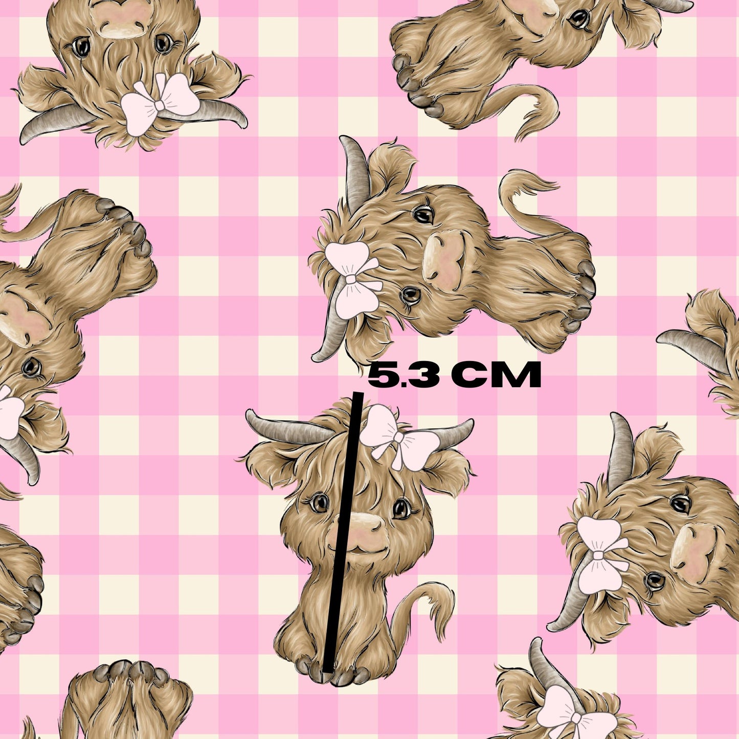 Rosie with bows on gingham