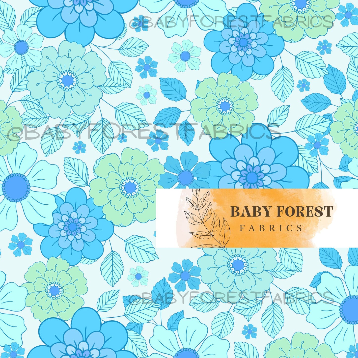Bright blue florals
