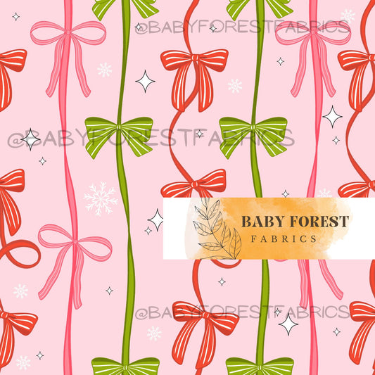 Green pink bow stripes