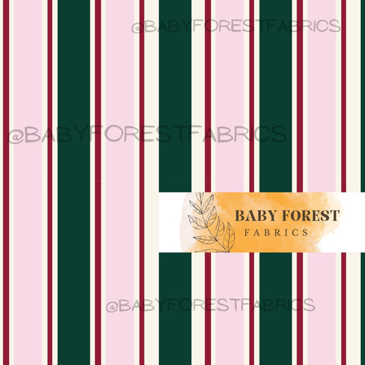 Christmas pink and green stripes