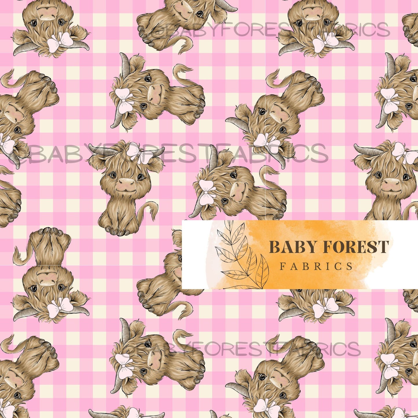 Rosie with bows on gingham