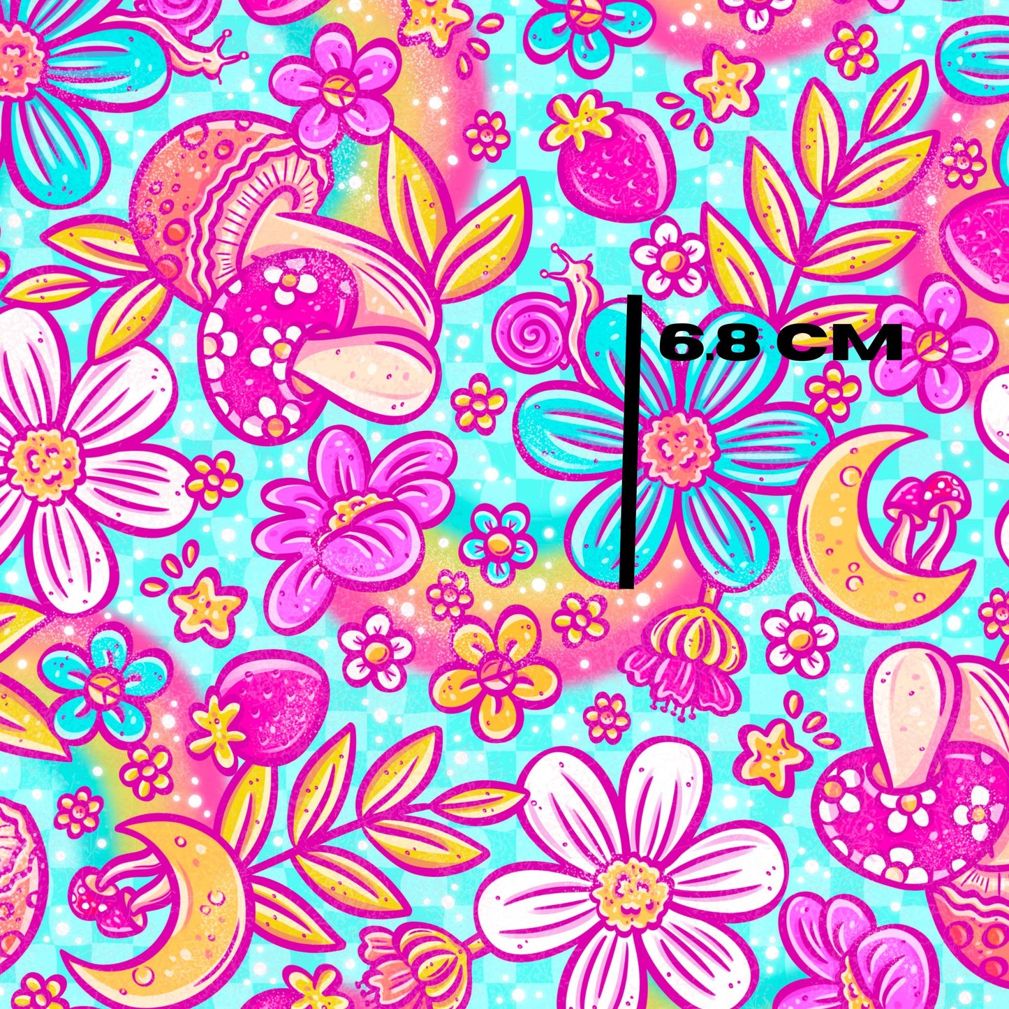 Rainbow florals blue