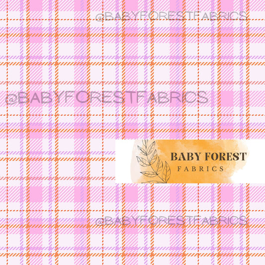 plaid pink lilac peach