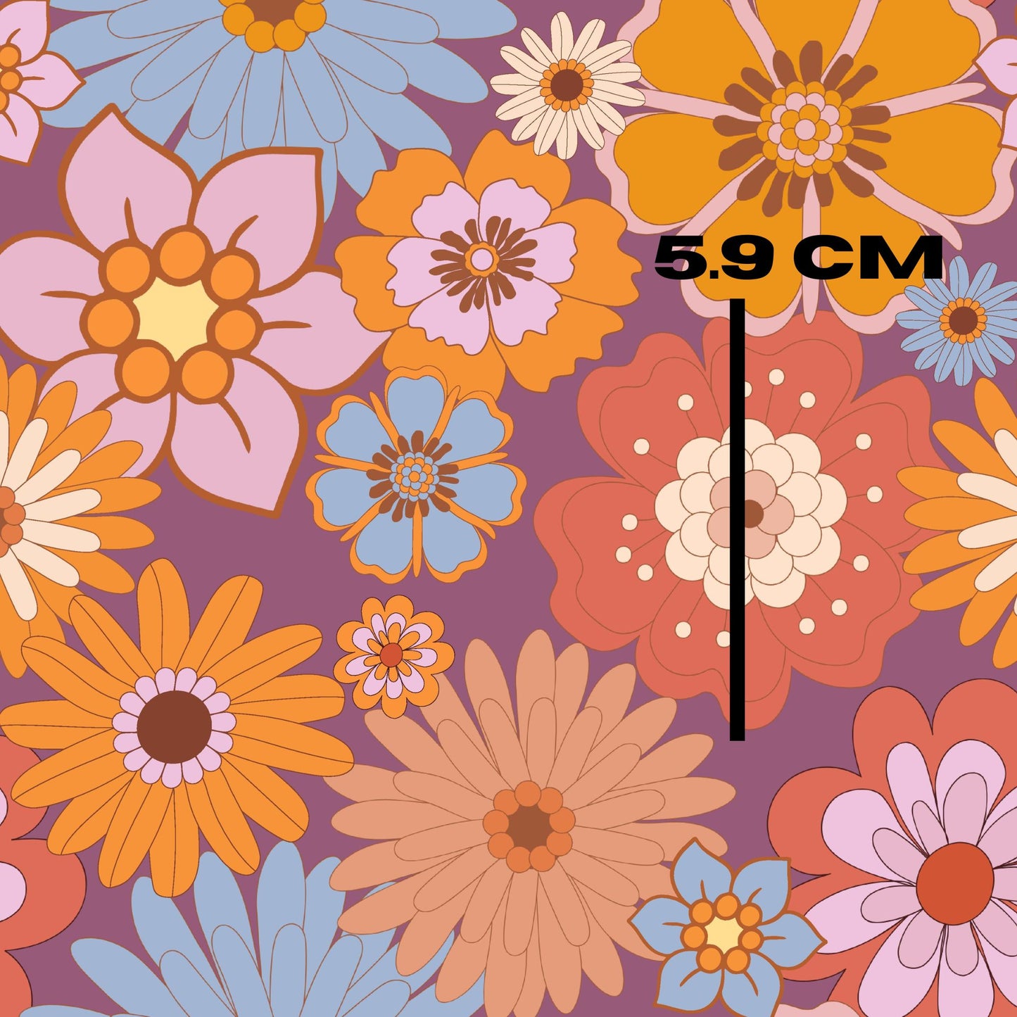 Purple gold floral retro