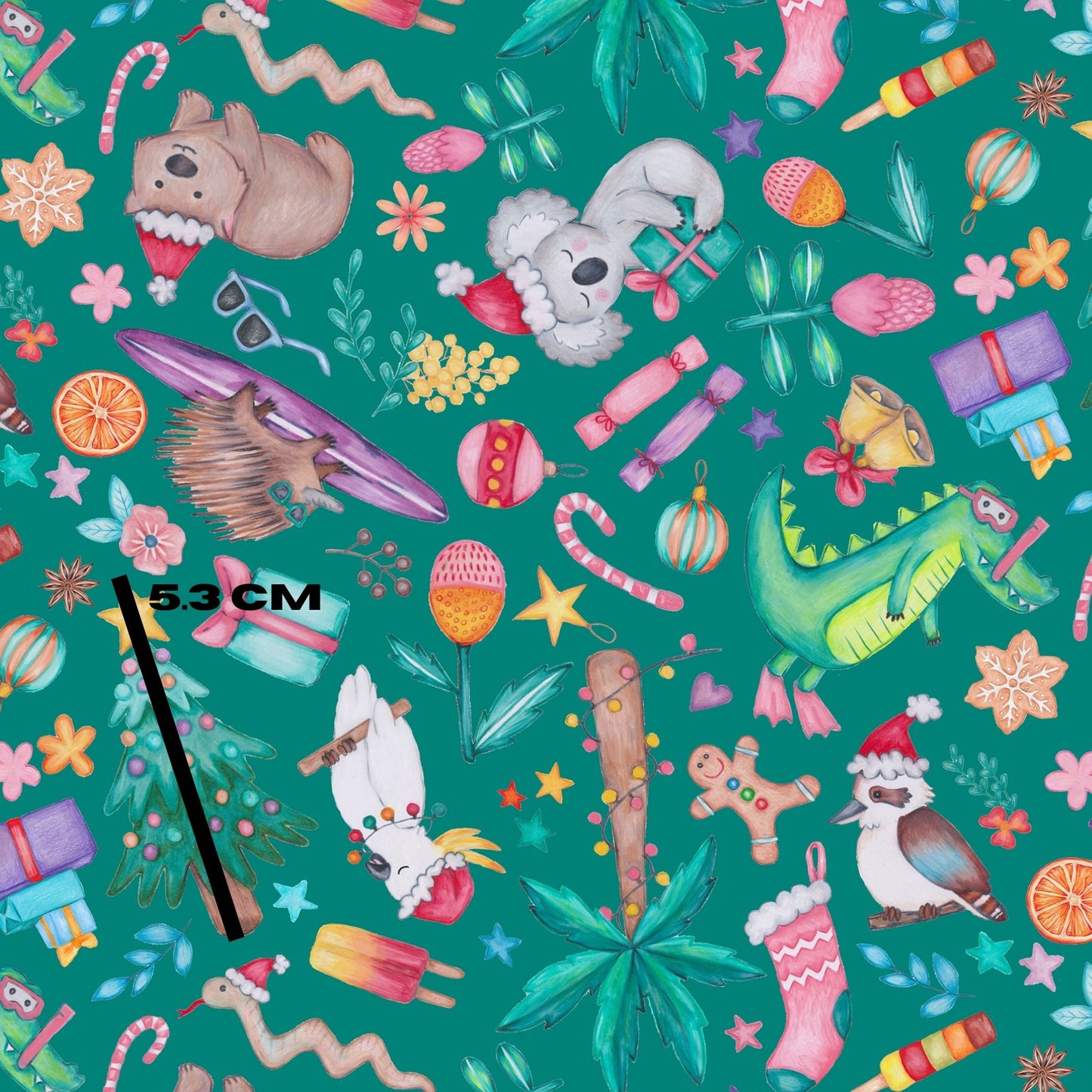 Cartoon Christmas teal